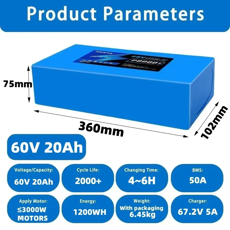   Bateria de lítio 21700 de 60 - 60V 30Ah Electric Scooter Battery avaliação e preço