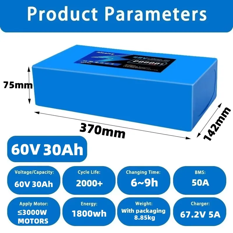   Bateria de lítio 21700 de 60 - 60V 30Ah Electric Scooter Battery avaliação e preço