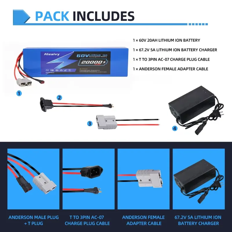  Bateria de lítio 21700 de 60 - 60V 30Ah Electric Scooter Battery avaliação e preço